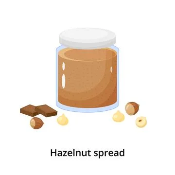 Hazelnut spread. Stock Illustration