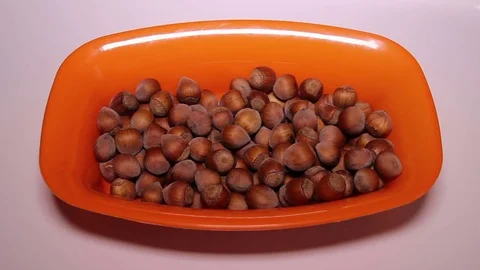 Hazelnuts In A Bowl Stock Footage 73461358
