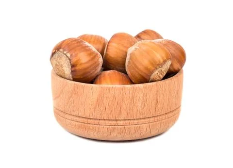 Hazelnuts in bowl Stock Photos