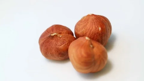 Hazelnuts close-up. Smooth rotation. Filler for walnut paste and chocolate. Stock Footage 84149245