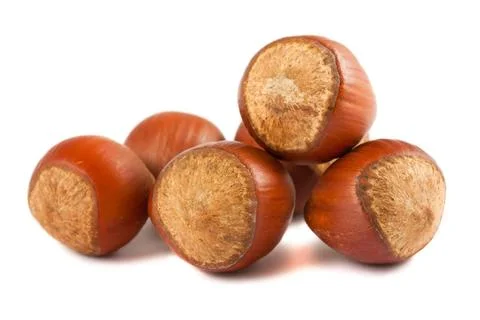 Hazelnuts Composition from nuts on the white isolated background Copyright... Stock Photos