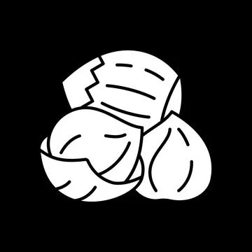 Hazelnuts dark mode glyph icon 스톡 일러스트