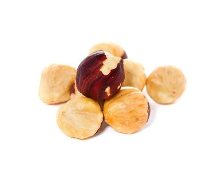 Hazelnuts,  filbert, isolated on the white background Stock Photos