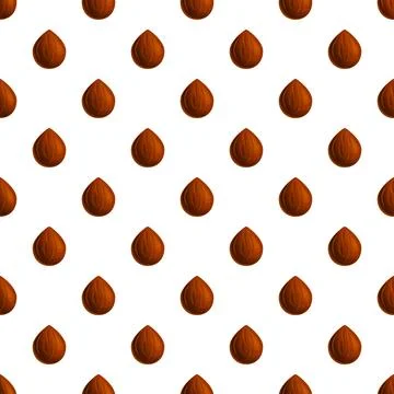 Hazelnuts forming a seamless repeating pattern background Stock Illustration