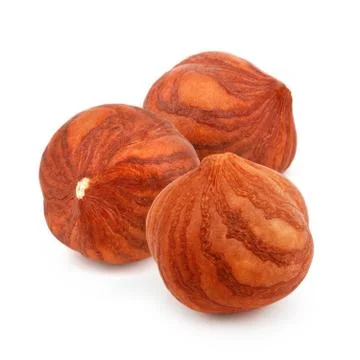 Hazelnuts isolated on white background as package design elements Stock Photos