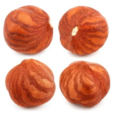 Hazelnuts isolated on white background as package design elements Stock Photos