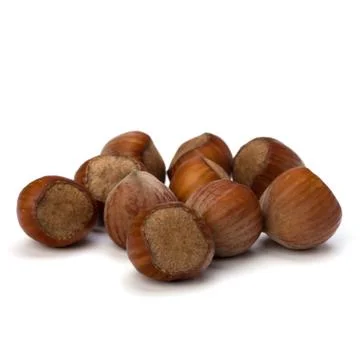 Hazelnuts isolated on white background Stock Photos
