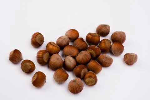 Hazelnuts isolated on white background Stock Photos
