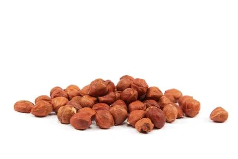 Hazelnuts isolated on the white background Stock Photos