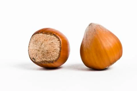 Hazelnuts isolated on white background Stock Photos
