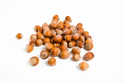 Hazelnuts isolated on white background Stock Photos