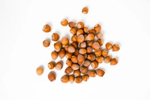 Hazelnuts isolated on white background Stock Photos