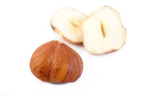Hazelnuts isolated on white background Stock Photos