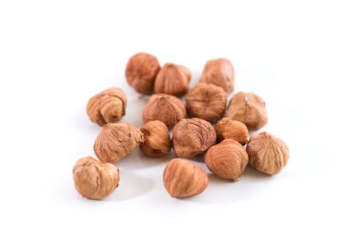 Hazelnuts isolated on white background Stock Photos