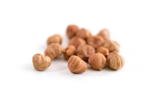 Hazelnuts isolated on white background Foto stock