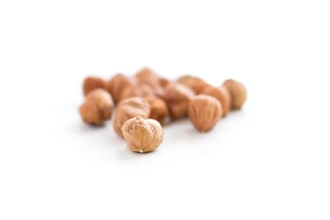 Hazelnuts isolated on white background Stock Photos