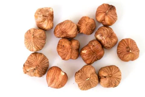 Hazelnuts isolated on white background Stock Photos