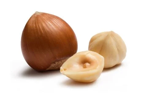 Hazelnuts isolated on white background Stock Photos