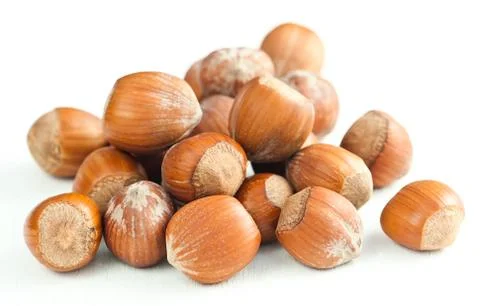 Hazelnuts isolated on white background Stock Photos