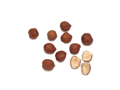 Hazelnuts isolated on white background Stock Photos