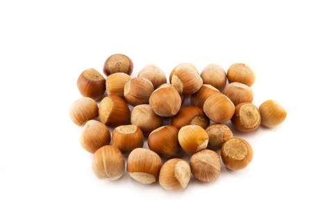 Hazelnuts isolated on white Stock Photos