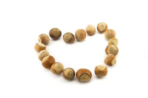 Hazelnuts isolated on white Stock Photos