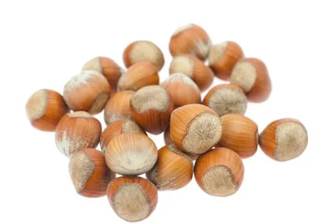 Hazelnuts isolated on white Stock Photos