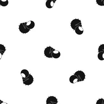 Hazelnuts pattern seamless black Illustrazione stock
