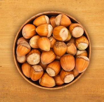Hazelnuts in pot Stock Photos