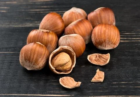 Hazelnuts in shell Stock Photos