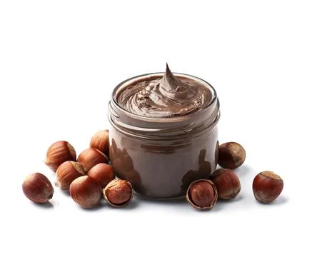 Hazelnuts splash with filbert nuts Stock Photos