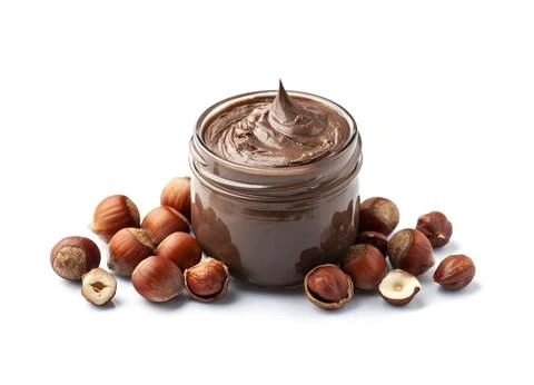 Hazelnuts spread  with filbert nuts Stock Photos