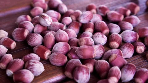 Hazelnuts on the table Video stock 229485748