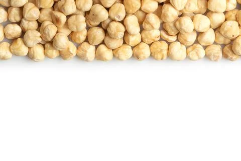 Hazelnuts on white background with space for text Stock Photos