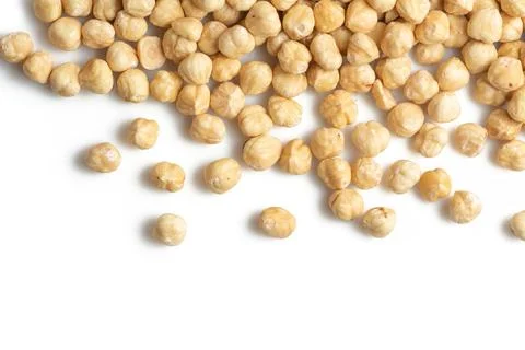 Hazelnuts on white background with space for text Stock Photos