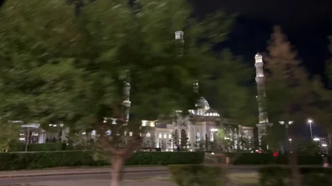 Hazret Sultan Mosque in the center of Nursultan, Kazakhstan.  Stock Footage 274321747