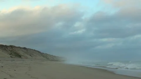 Hazy Beach Time Lapse Stock Footage 21372200