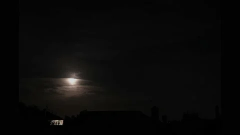 Hazy Full Moon Rise Stock Footage 147124405