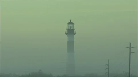 Hazy lighthouse Stock Footage 74089564