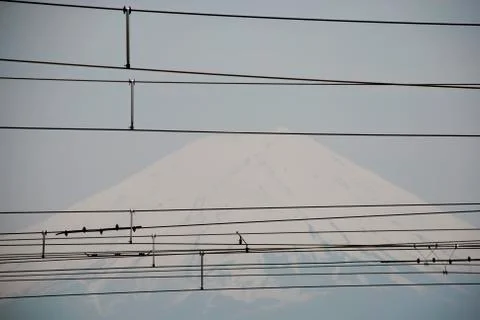 Hazy Mount Fuji Foto stock