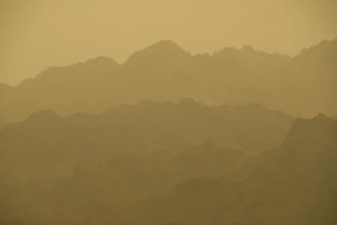Hazy Mountain Ridges Stock Photos