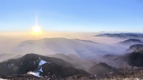 Hazy Mountains Stock Footage 98500696
