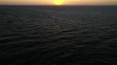 Hazy Ocean Sunset Stock Footage 146429235
