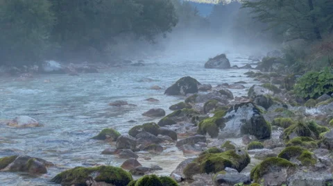 Hazy river rapids - timelapse Stock Footage 56442545
