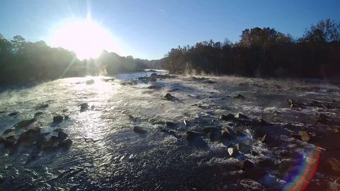 Hazy River Rocks Stock Footage 82787901
