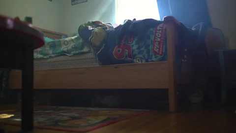 Hazy, shallow depth of field shot of a child's room. Low angle static away 스톡 동영상 138787678