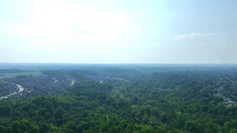 Hazy Suburban Landscape Under Distant Wildfire Smoke 動画素材 313091016