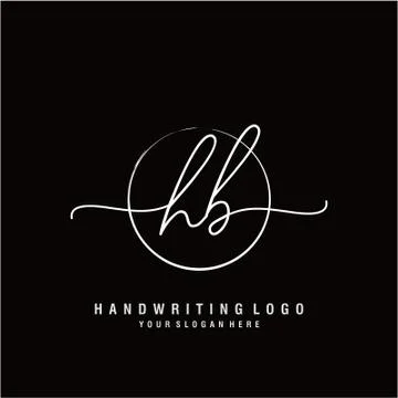 HB Initial handwriting logo design Stock Illustration