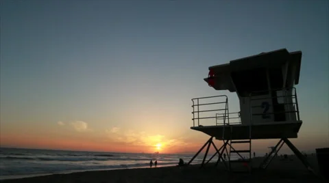 HB Life Guard tower 540 Stock Footage 37168593
