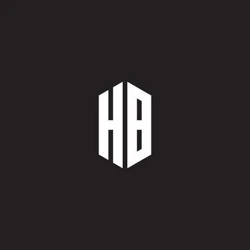HB Logo monogram with hexagon shape style design template Stock Illustration